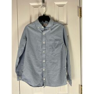 Hanna Andersson Boys Blue Button Up Shirt 150 US 12